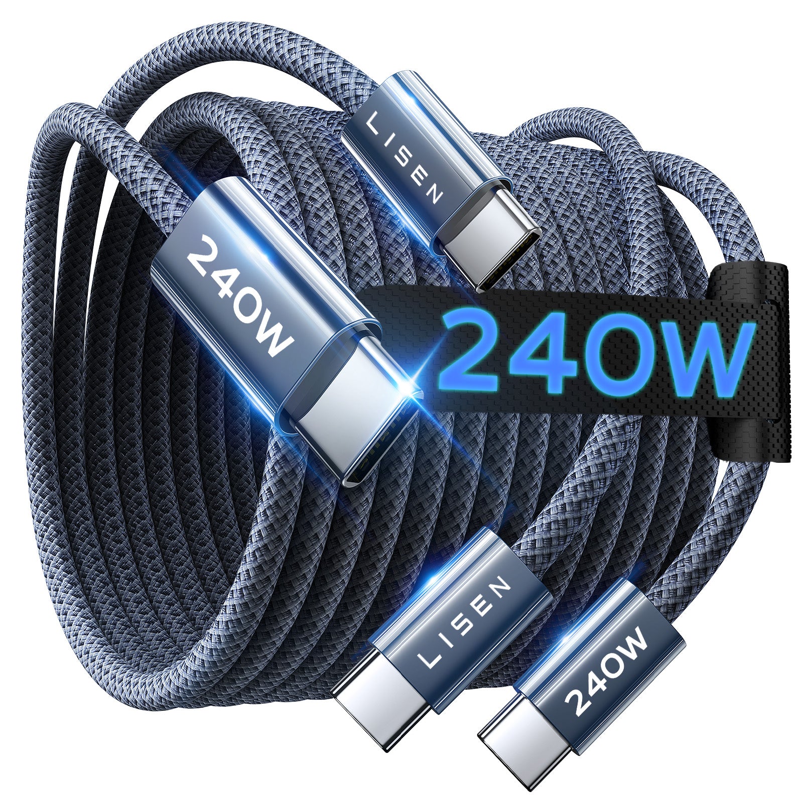 LISEN USB-C-zu-USB-C-Kabel, 240-W-Schnellladekabel (6,6 Fuß, 2er-Pack)