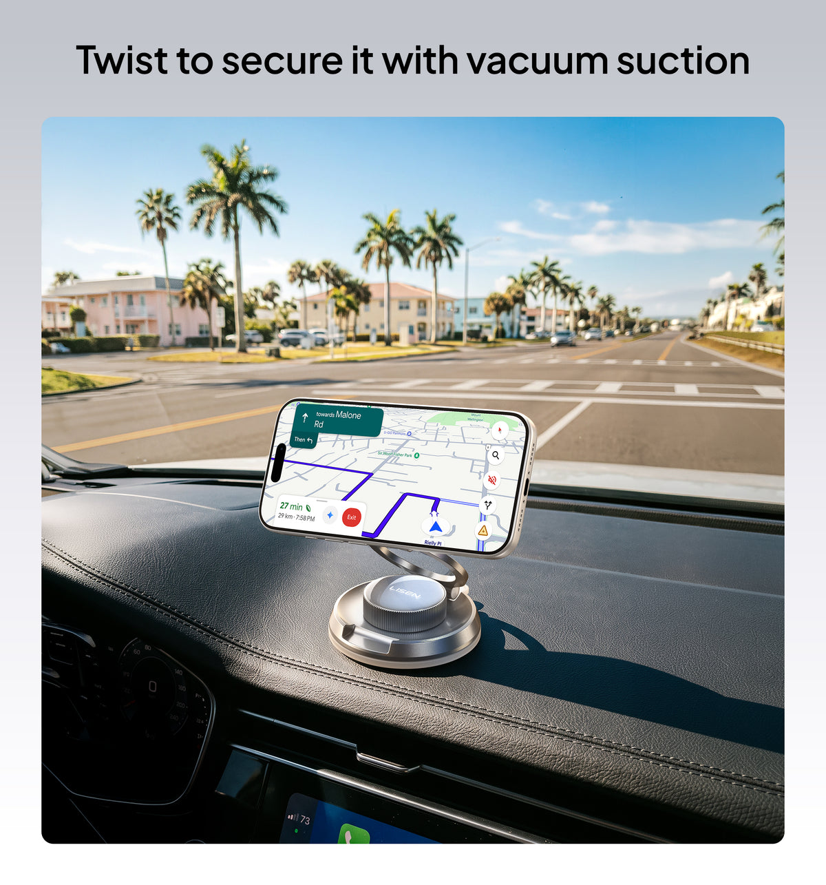 LISEN 360° Metal Vacuum Suction MagSafe Car Mount