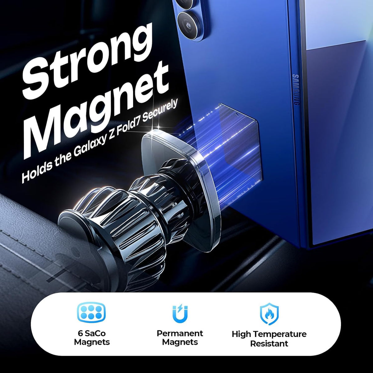 LISEN Magnetic Phone Holder for Car, Magnet Car Vent Phone Mount Holder with Ultra 6 Strong Magnets, Magnetic Car Phone Holder Mount for Car Automobile Cradles, Soporte de Telefono para carro