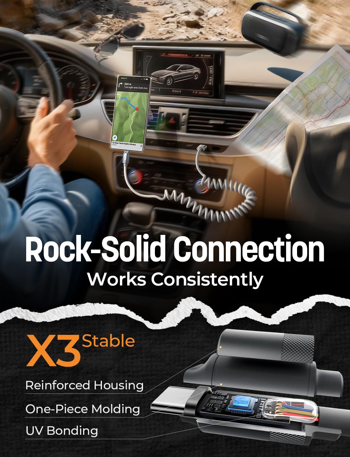 LISEN Coiled USB C Cable, 2 Pack for Android Auto & CarPlay Cable, Short USB A to USB C Cable Compatible with iPhone 17/16/15, Samsung Galaxy S25/S24/S23 A15/A14, Google Pixel 9/8, Space Gray 4FT