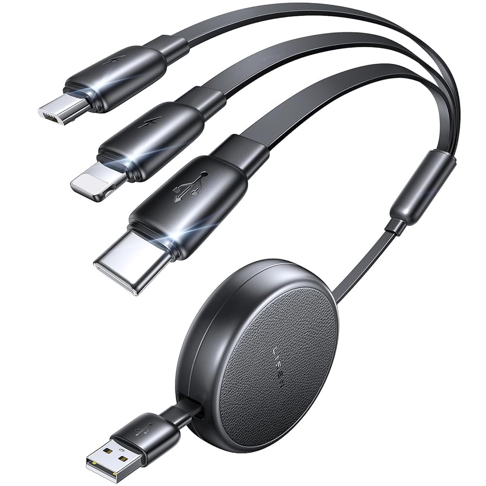 LISEN Multi 3 in 1 Retractable Charging Cable