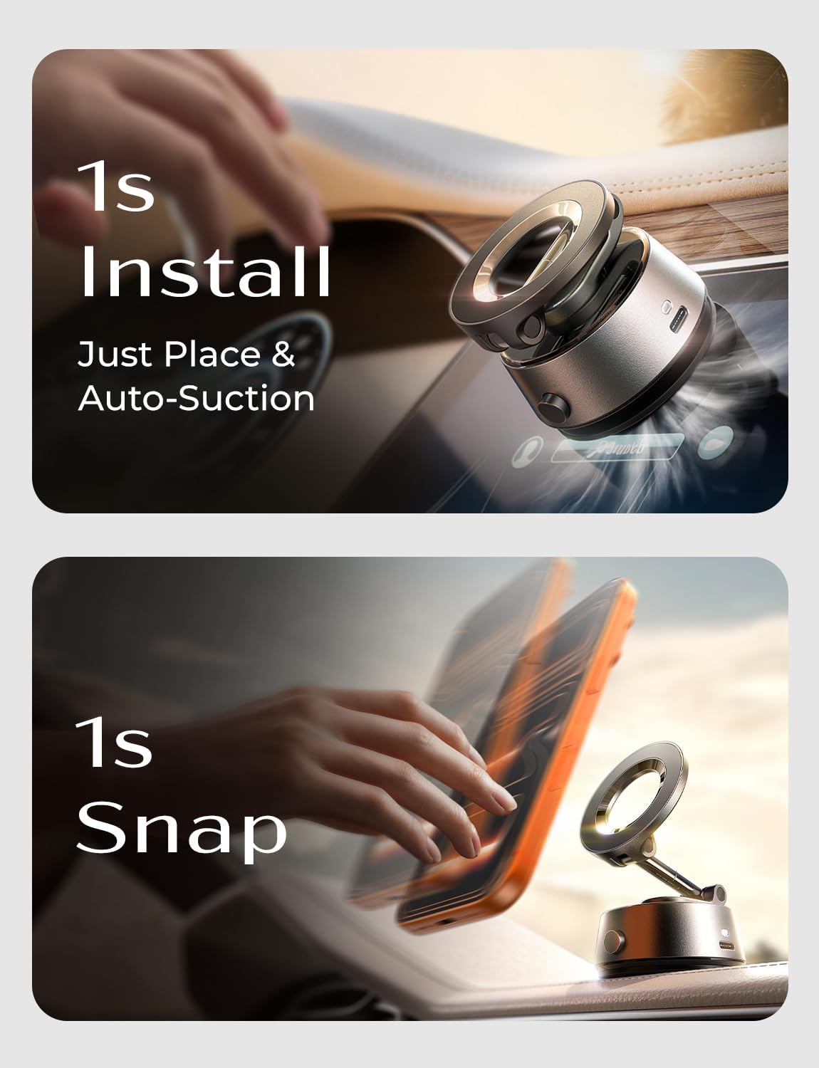 LISEN Suction Phone Mount【2026 Auto Vacuum 3.0】