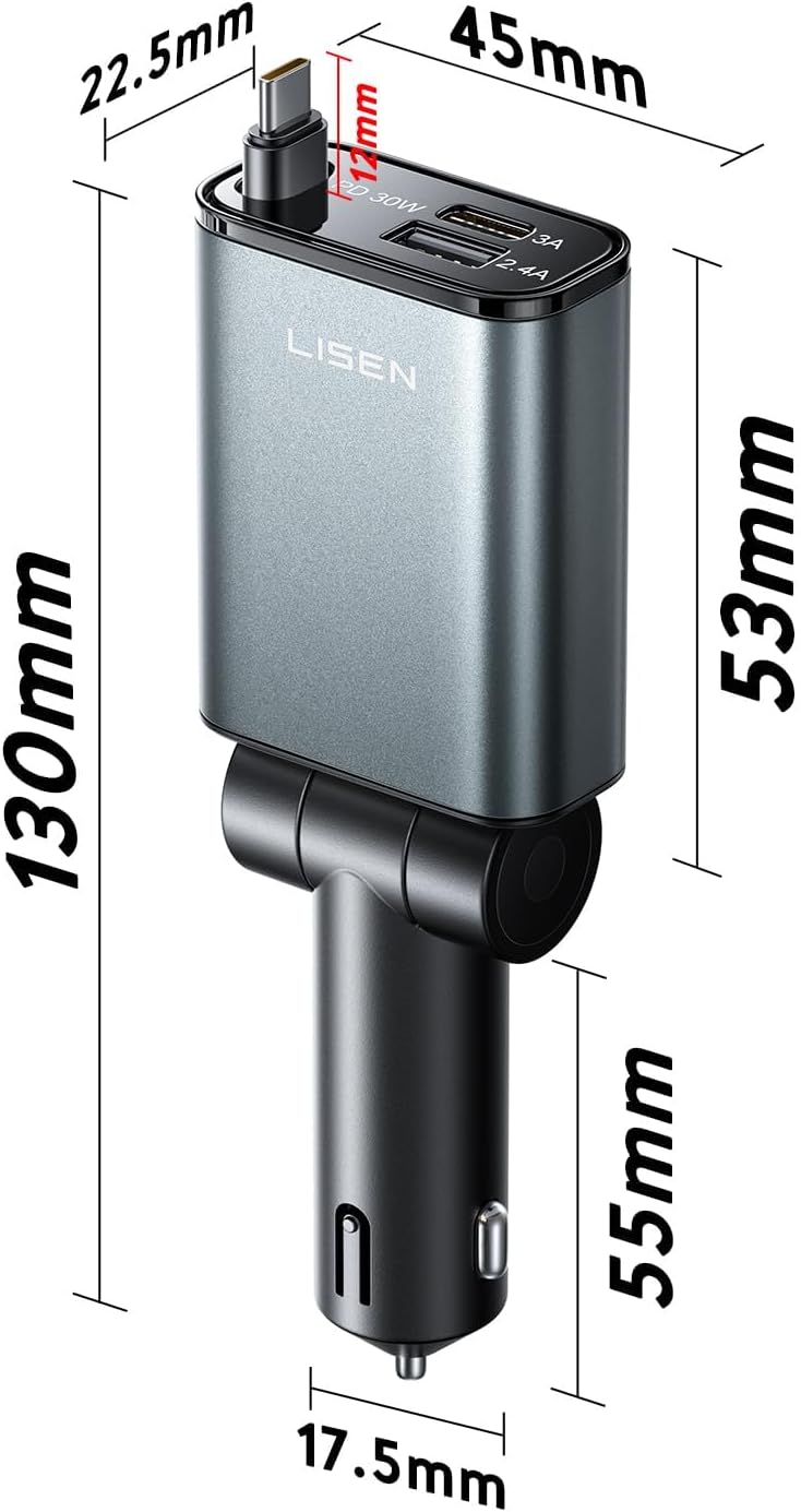 LISEN Retractable Car Charger