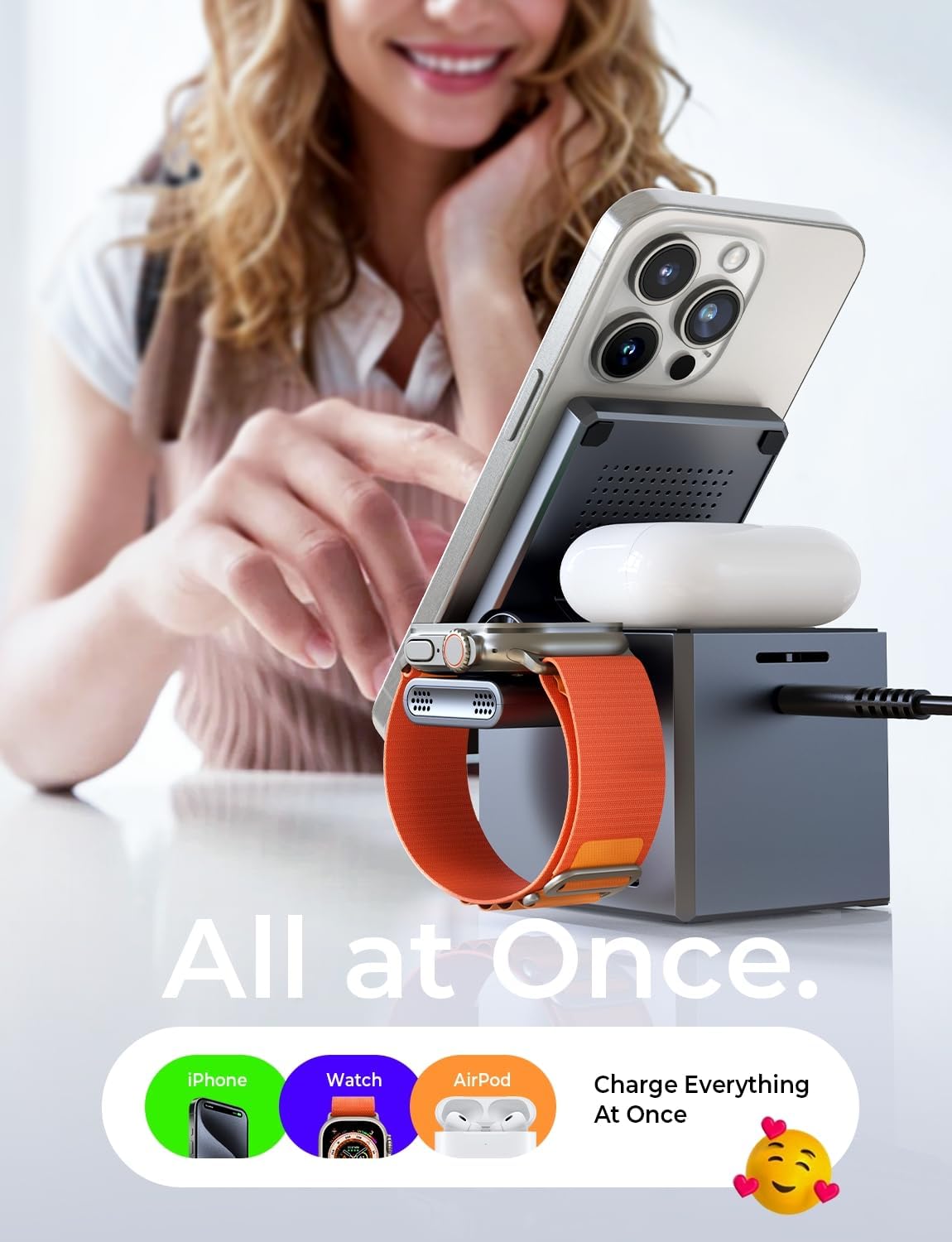 LISEN 3 in 1 Charging Station for Apple