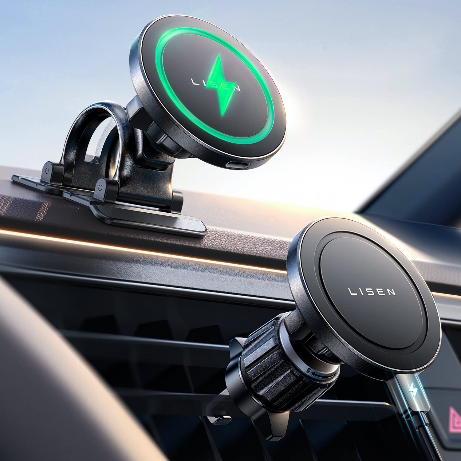 Lisen Magsafe Car Mount Wireless Charger - Main Image