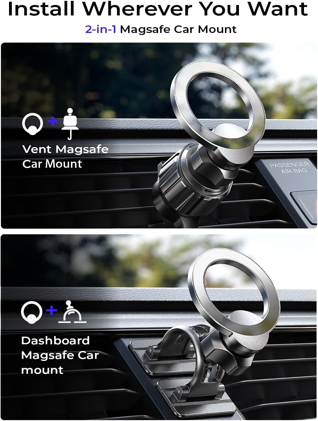 LISEN 2026 Upgrade Ultra Magnetic Air Vent MagSafe Car Mount