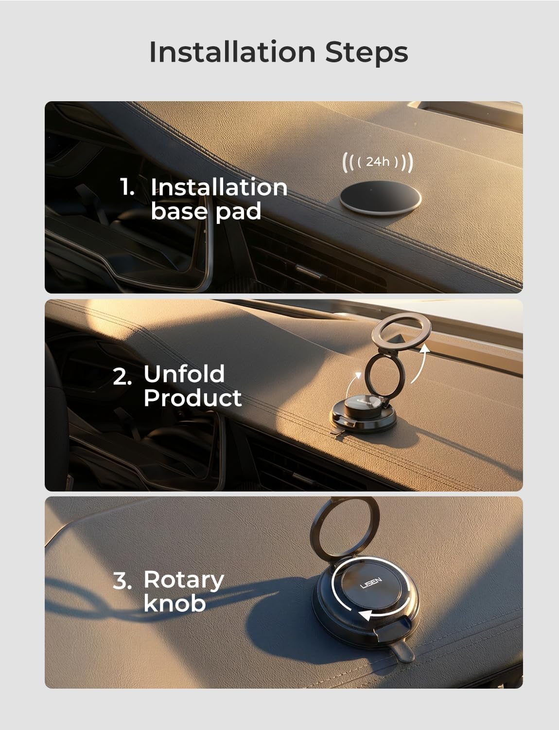 LISEN Metal Car Phone Holder