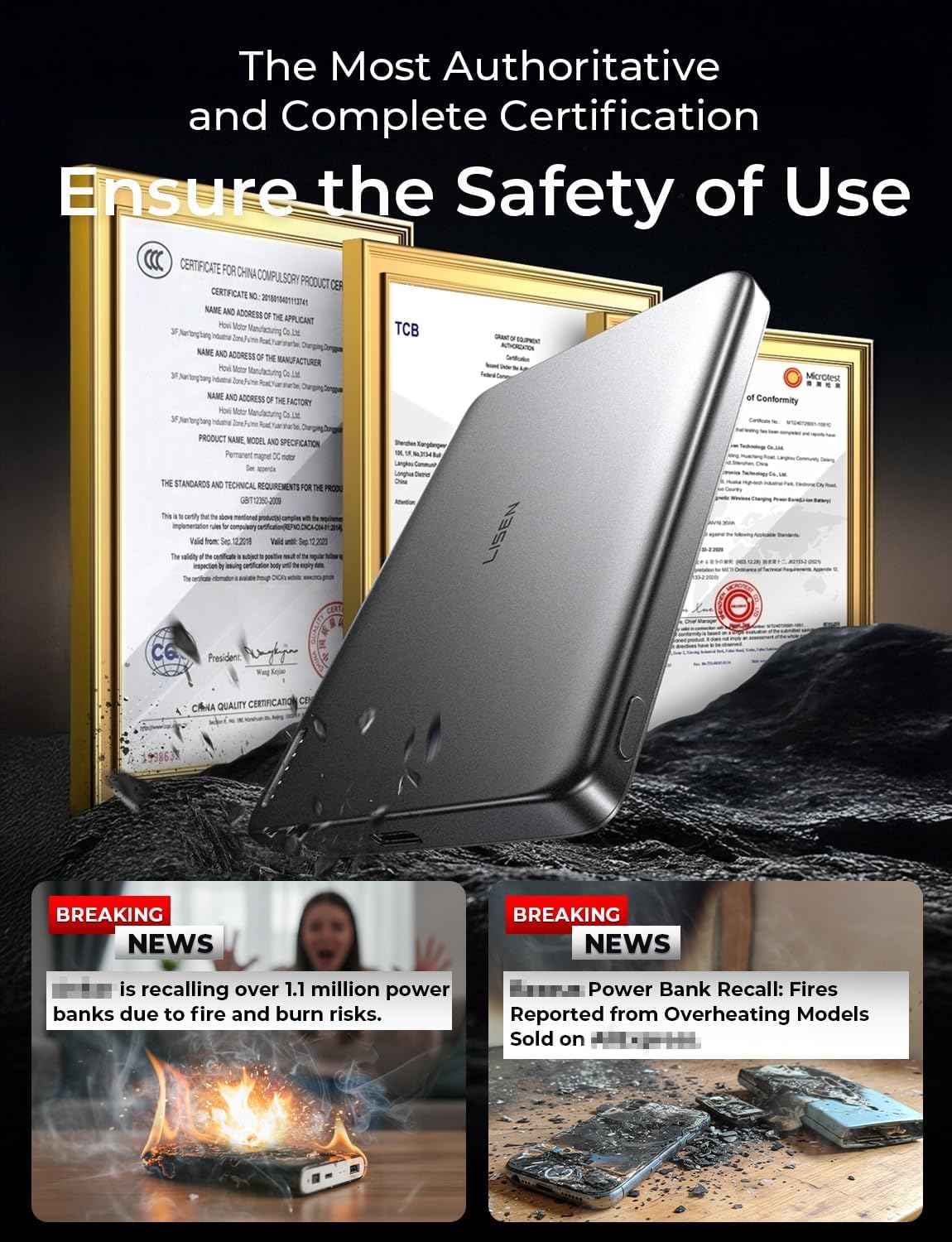 LISEN Ultra Slim MagSafe Power Bank,5000mAh Qi2 15W Wireless Card Slim MagSafe Battery Pack,Slim Magnetic Portable Charger,Magnetic Power Bank for iPhone 17 Pro Max Plus Air 16 15 14 13 12