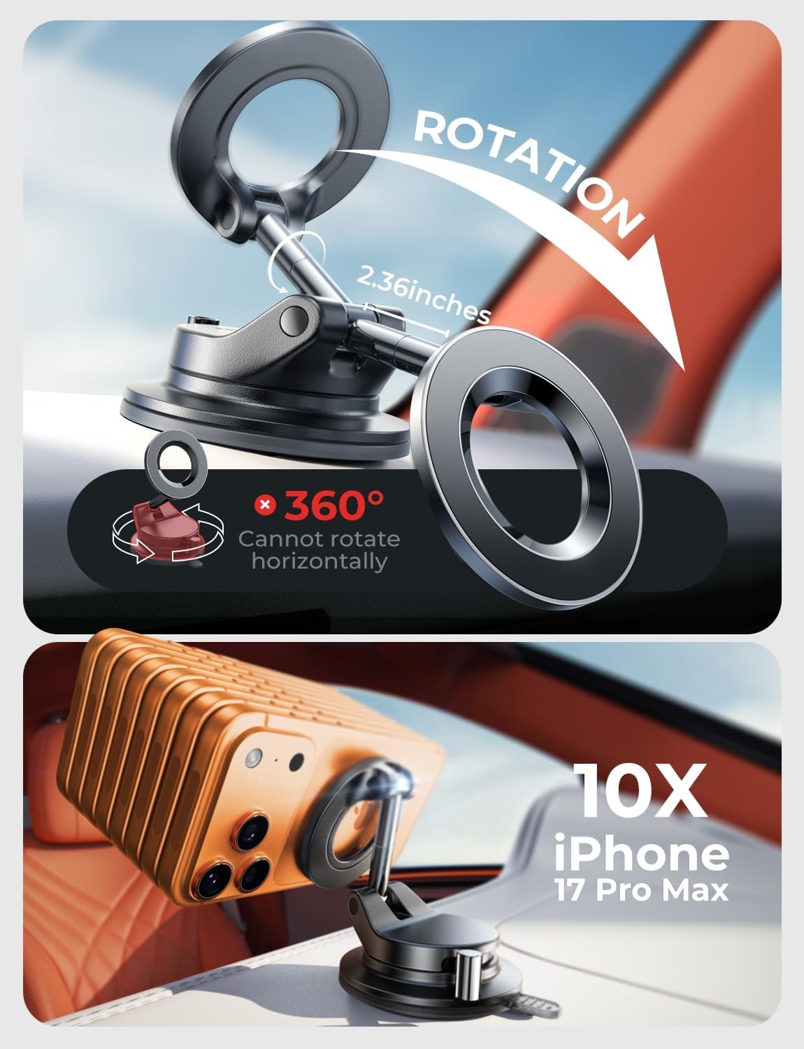 LISEN for Magsafe Car Mount, Magnetic Phone Holders for Your Car