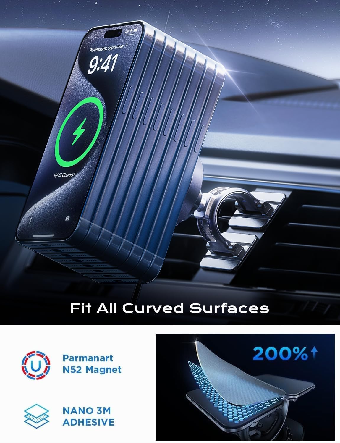 Lisen Magsafe 車載ワイヤレス充電器