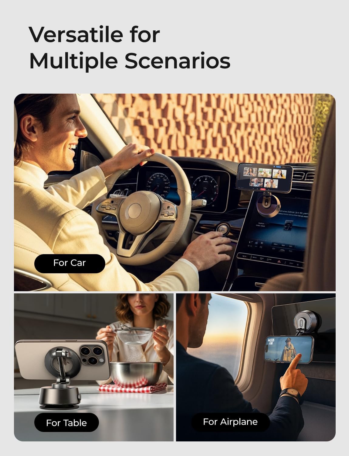 LISEN 2026 Auto Vacuum 3.0 Suction MagSafe Car Mount