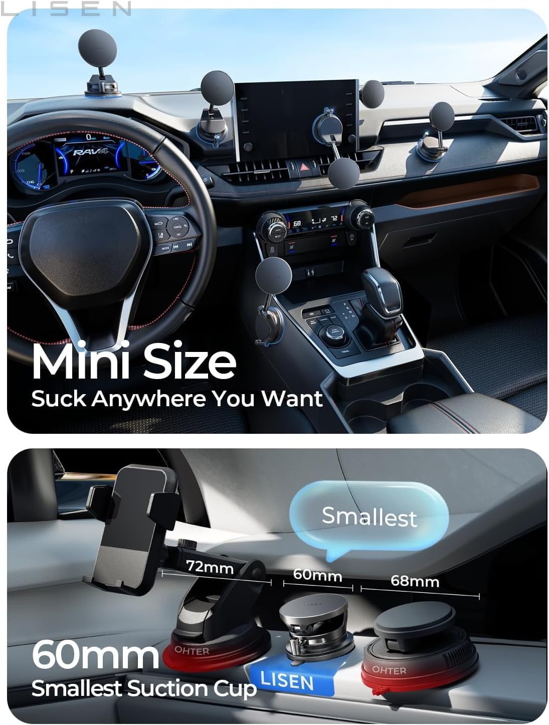 LISEN 15W Magsafe カーマウント充電器