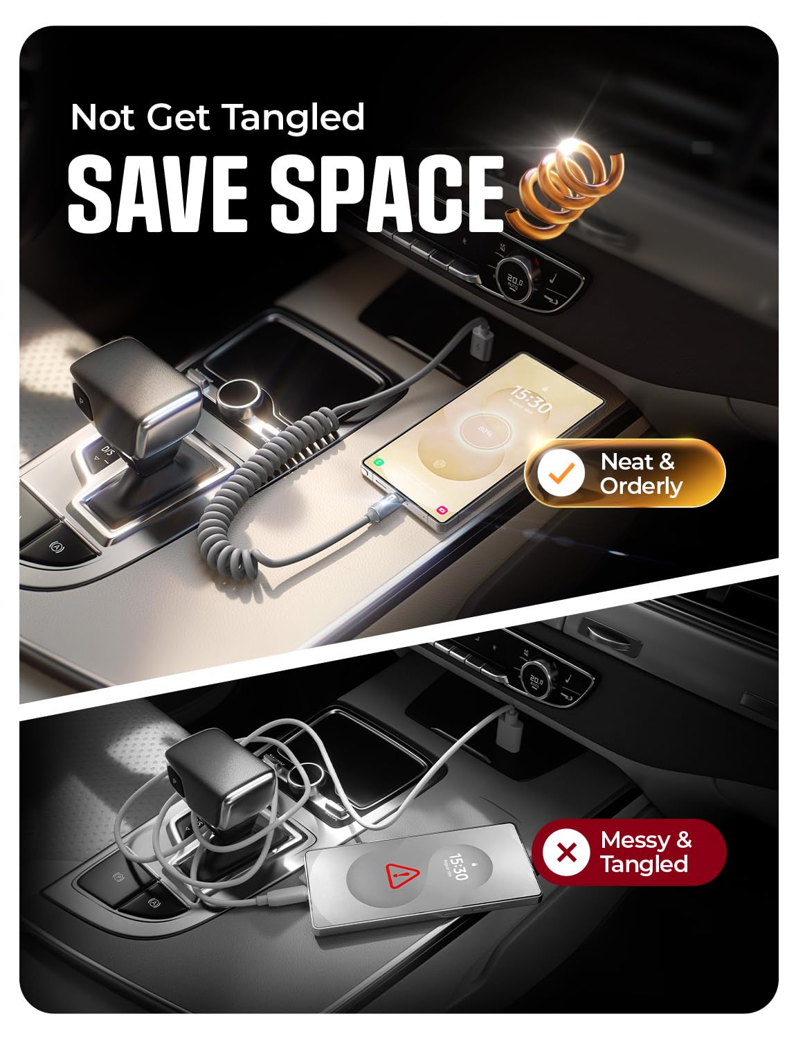 LISEN Coiled USB C Cable