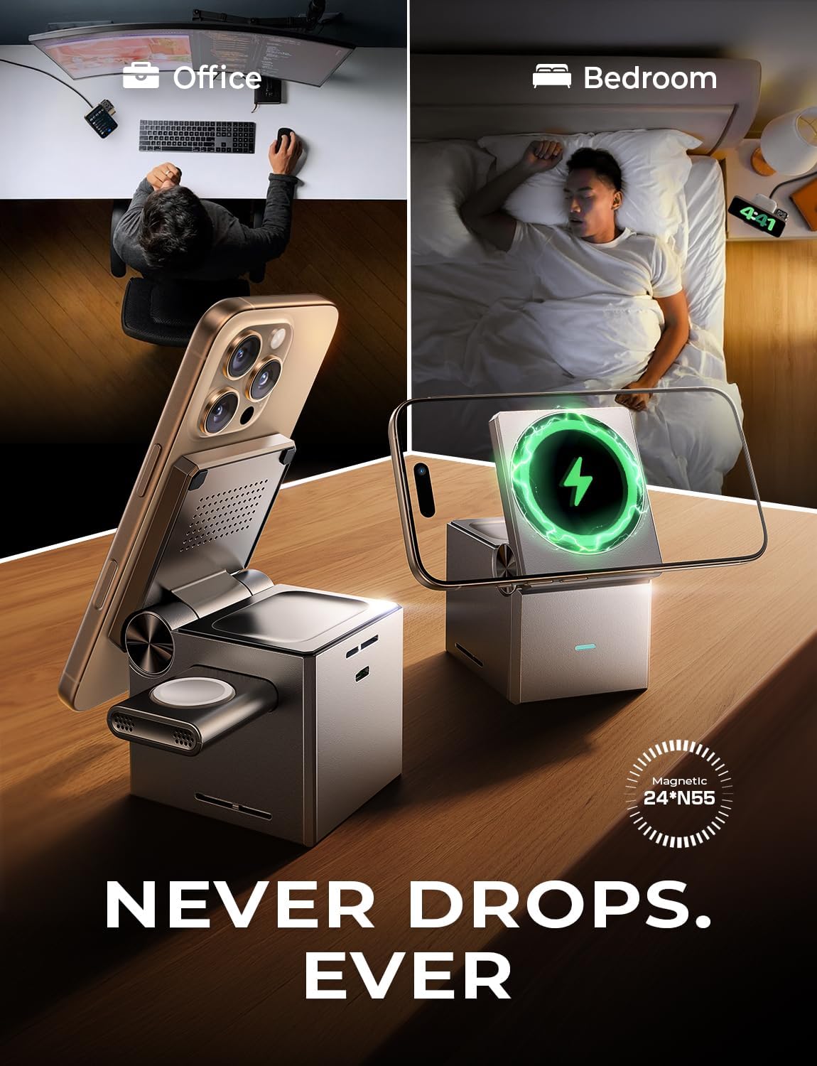 LISEN 3 in 1 Charging Station for Apple