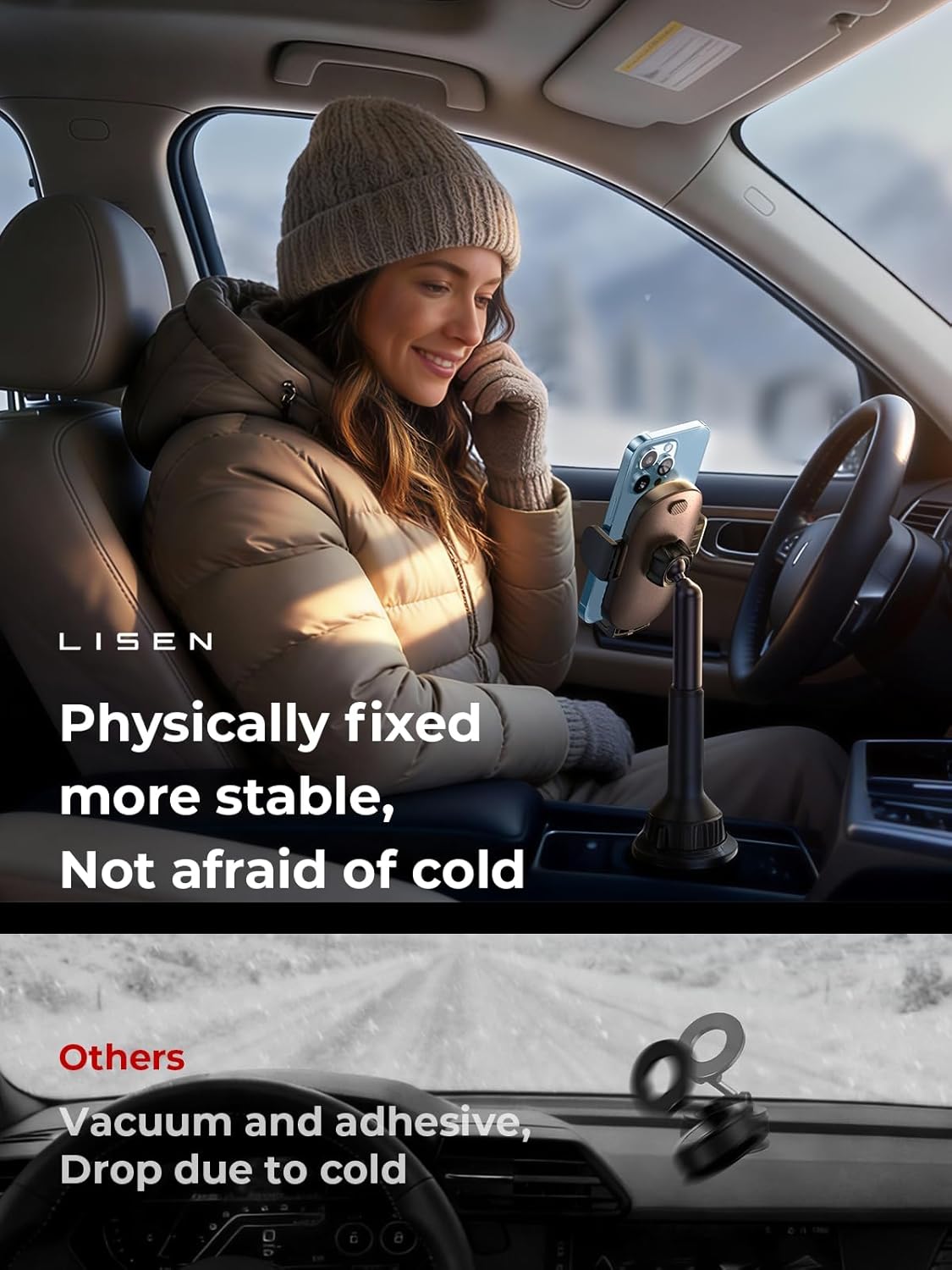 Lisen Cup Holder Phone Mount for Car