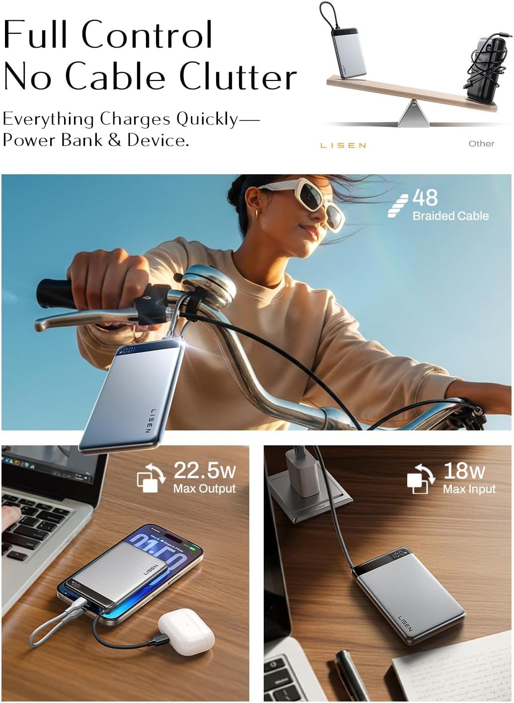 LISEN for iPhone 17 Portable Charger
