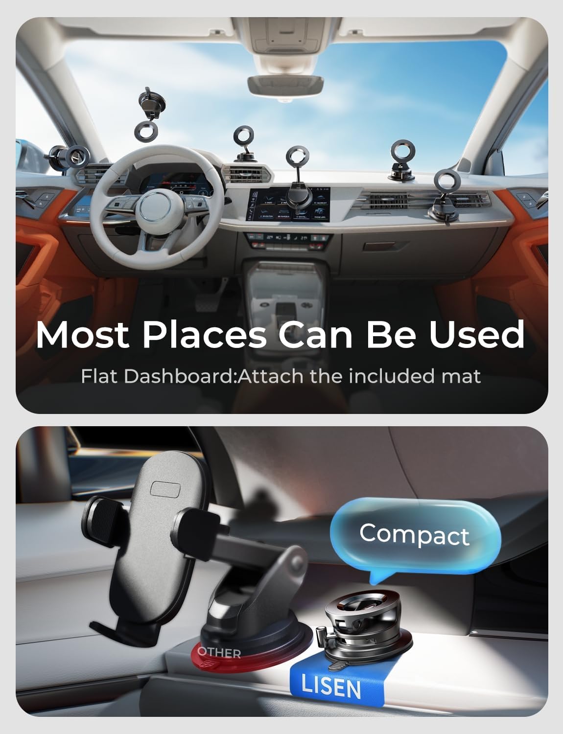 LISEN for Magsafe Car Mount, Magnetic Phone Holders for Your Car