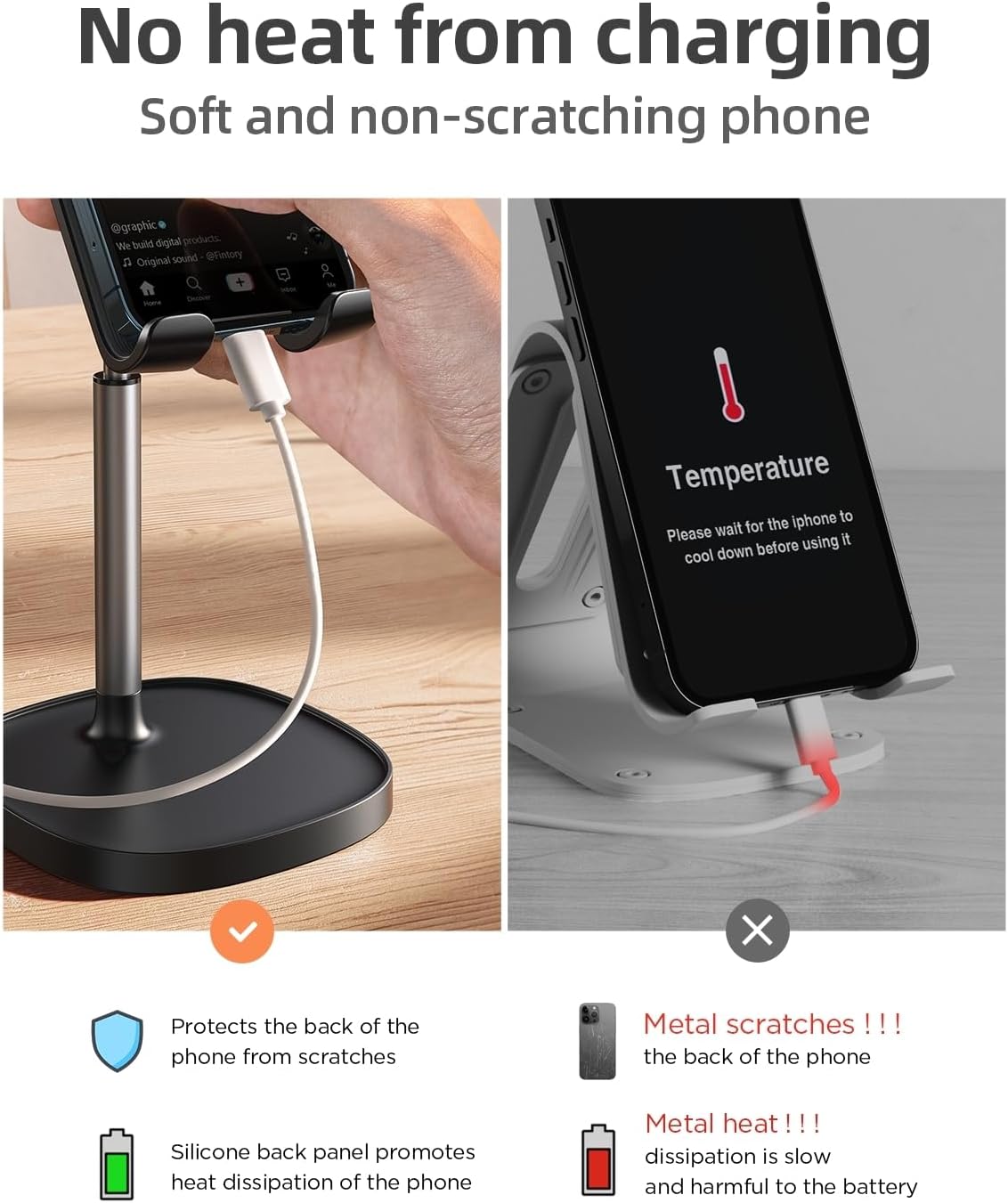 LISEN Cell Phone Stand Phone Holder for Desk, Office Decor Gadgets for Men
