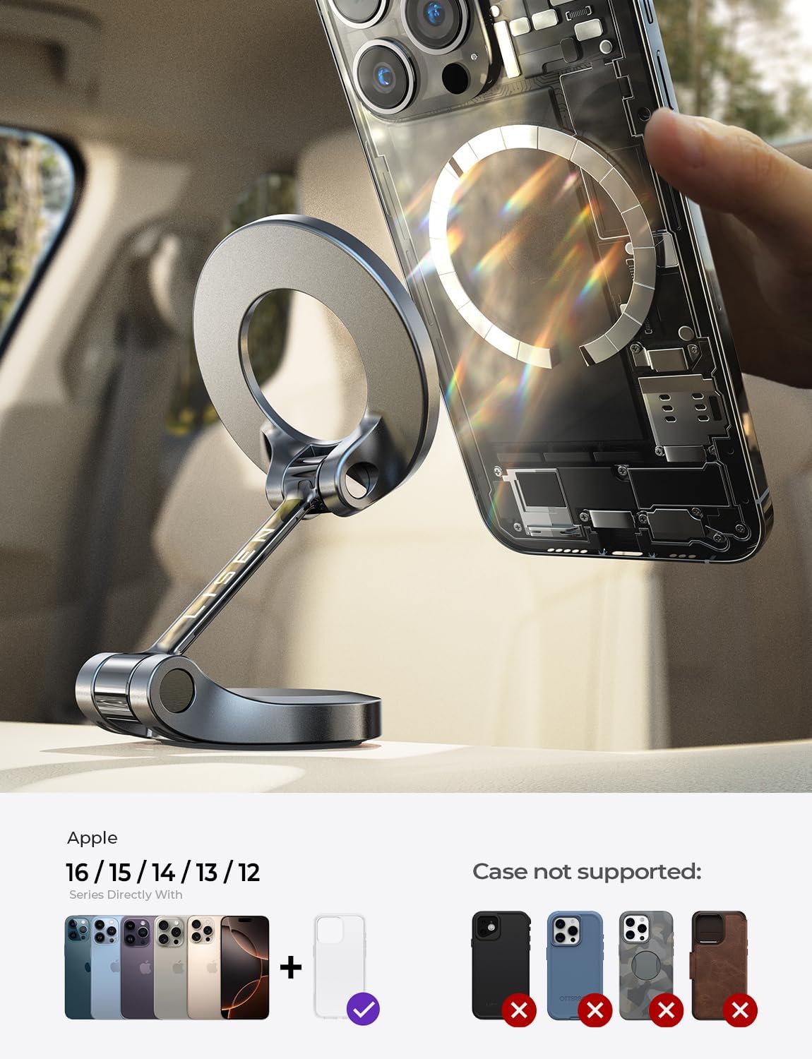 LISEN for iPhone 17 MagSafe Car Mount