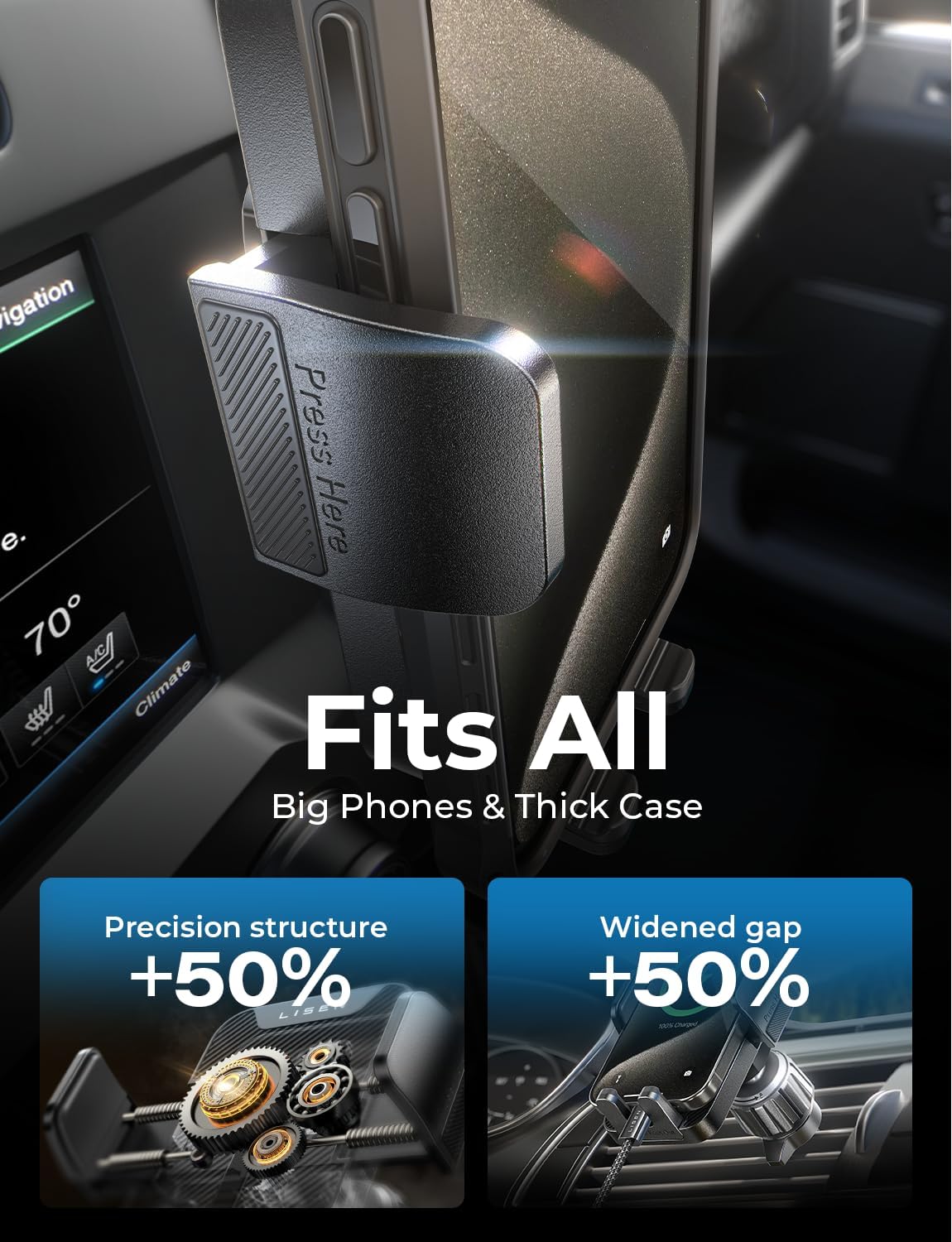 LISEN for iPhone 17 Car Phone Holder Mount, 2-in-1 Suction Cup Phone Mount for Car Dashboard Windshield and Air Vent Cell Phone Holder, Truck Phone Holder for iPhone 16 Pro Max Air 15 14 13 Plus Mini