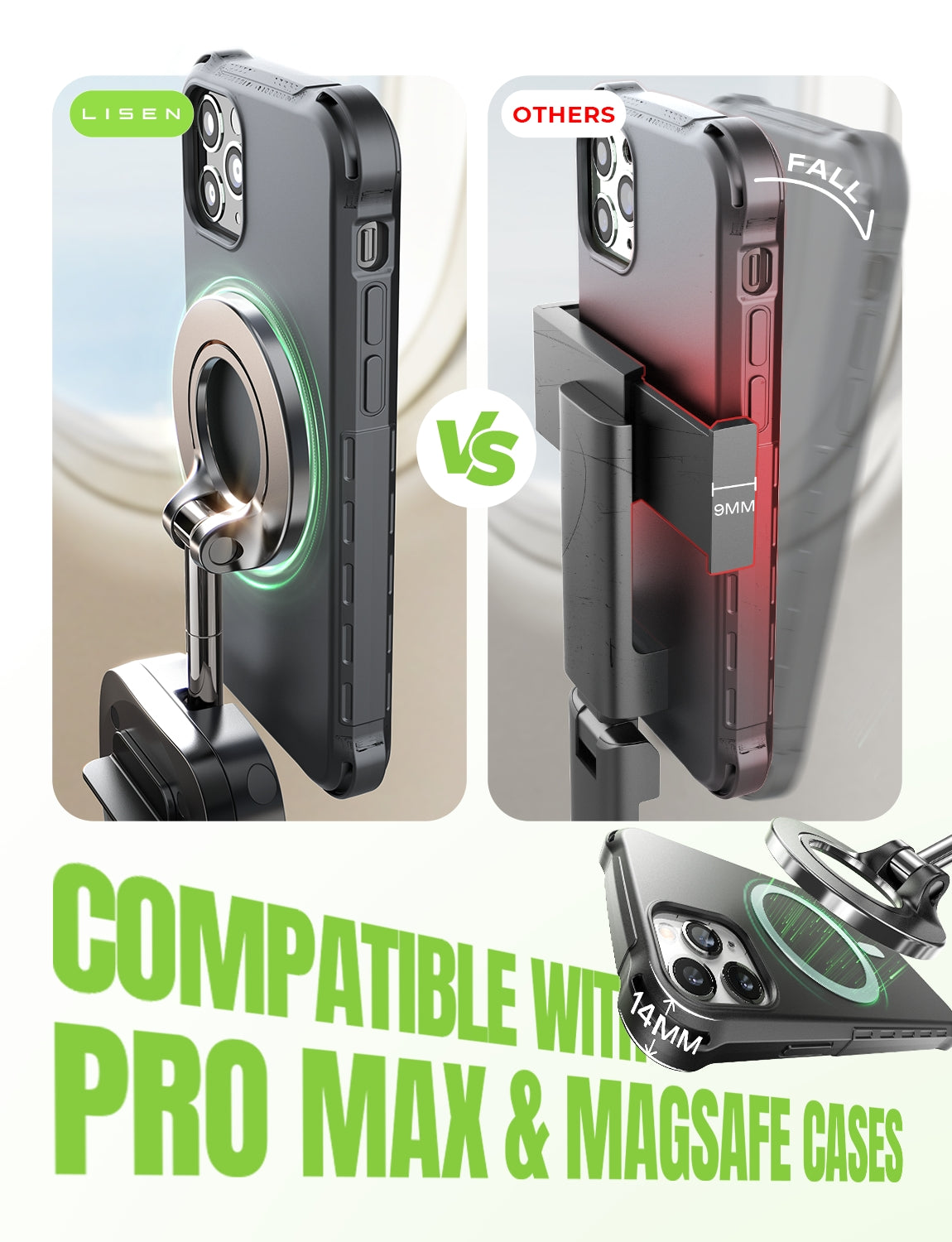 LISEN Universal Flight Airplane Phone Holder Mount for Magsafe