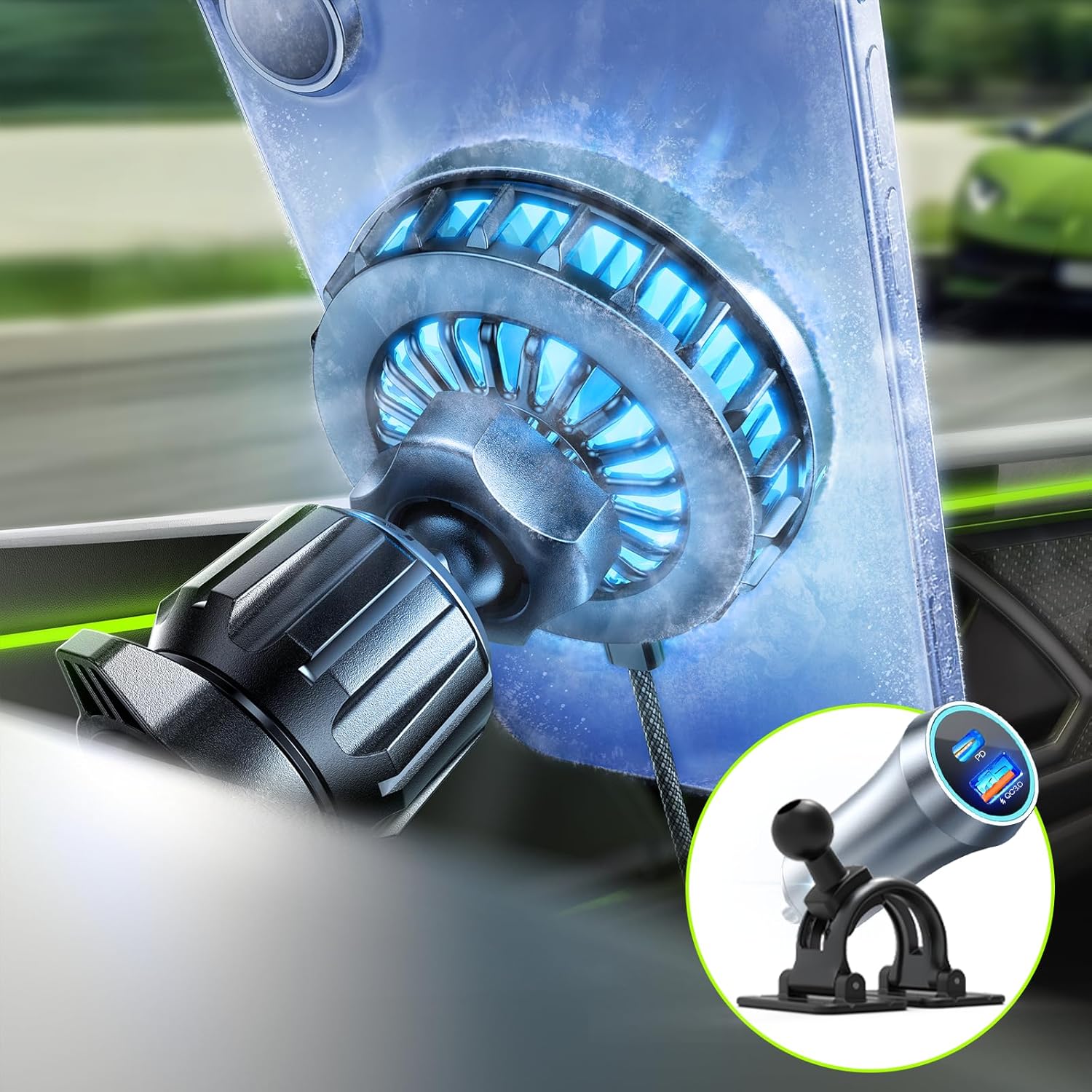 LISEN for Qi2 15W MagSafe Car Mount Charger