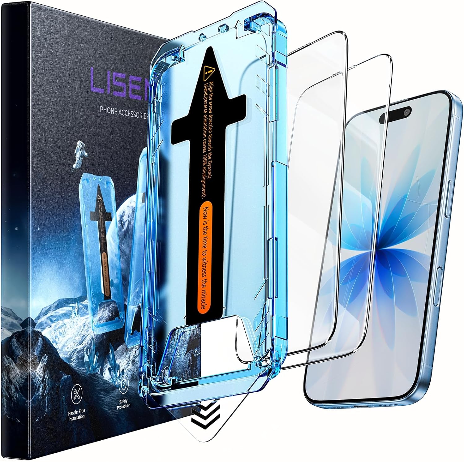LISEN 2 Pack for iPhone 17 / iPhone 16 Pro Screen Protector