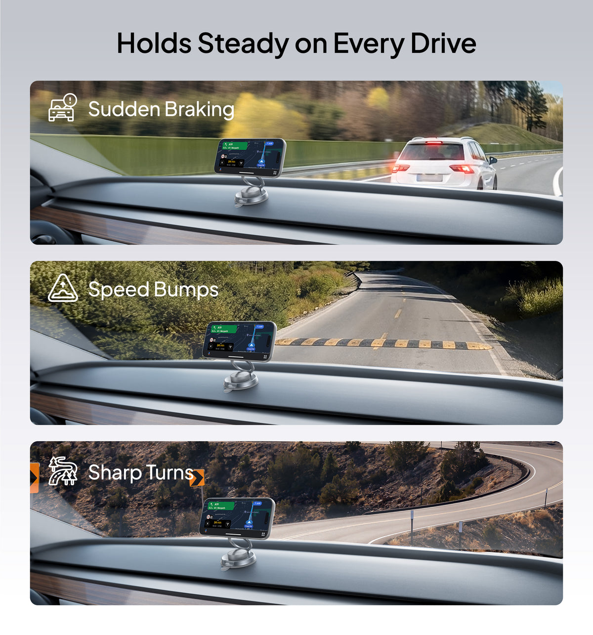 LISEN 360° Metal Vacuum Suction MagSafe Car Mount