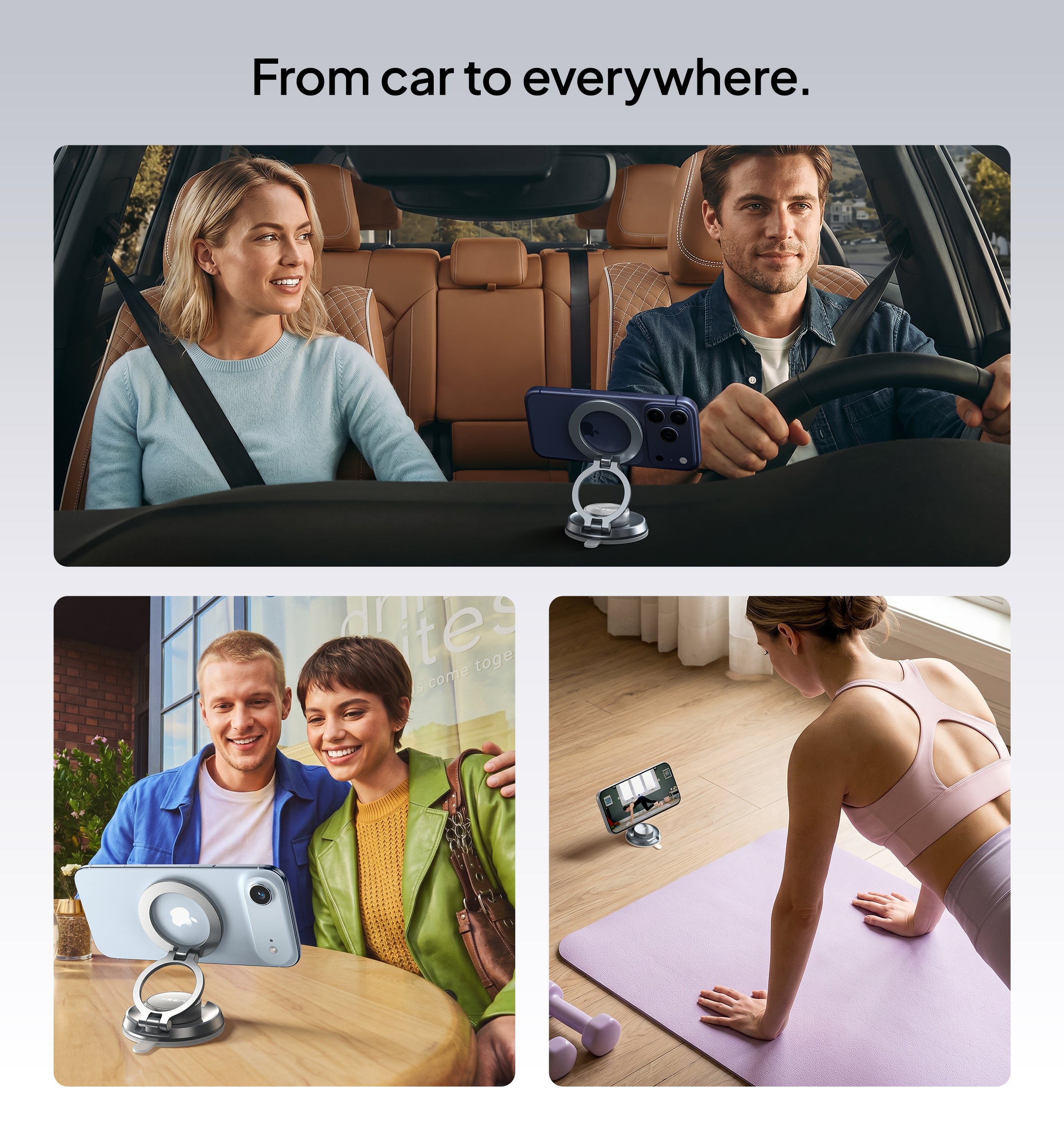 LISEN 360° Vacuum Suction MagSafe Car Mount