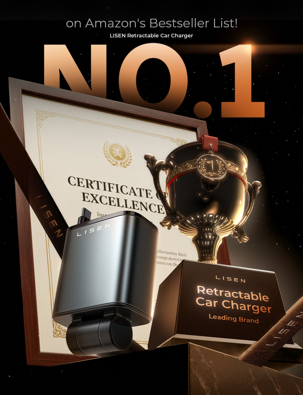 LISEN Einziehbares Autoladegerät, ideales Weihnachtsgeschenk für Männer und Frauen, 69-W-USB-C-Schnellladegerät für iPhone 17, Autozubehör für Autofahrer, kompatibel mit iPhone 17 Pro Max, Air, 16, 15, 14 Plus