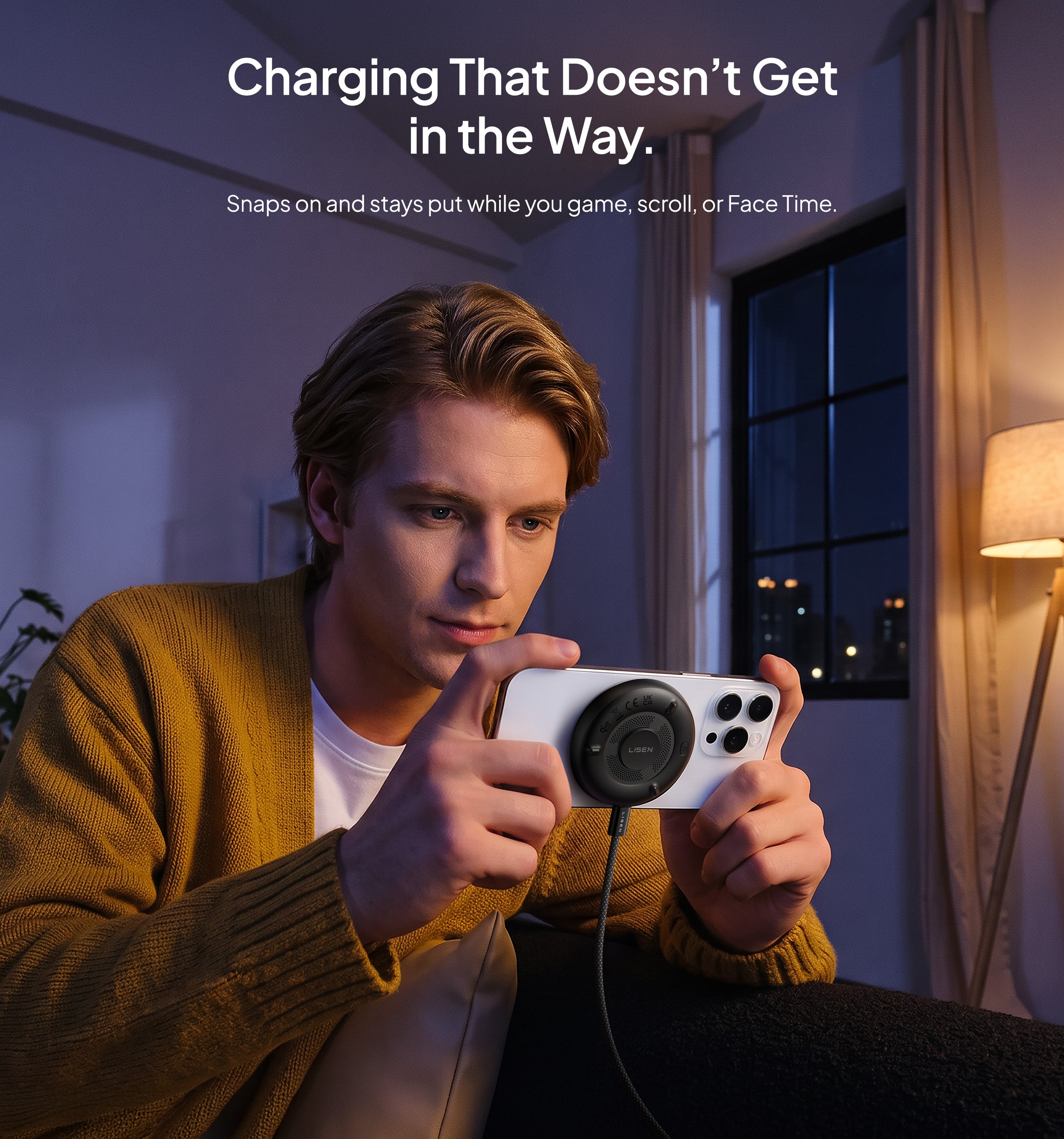 LISEN 25W Magnetic Charger with Cooling Fan