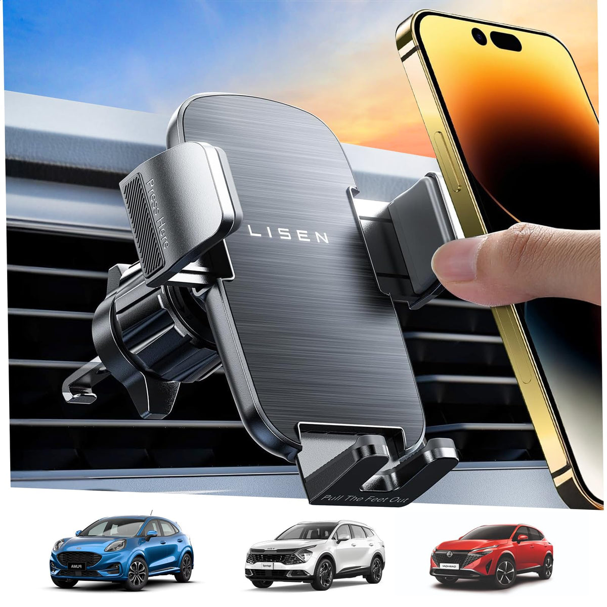LISEN Best Car Phone Holder for Car Mobile Phone Holder Cars Air Vent