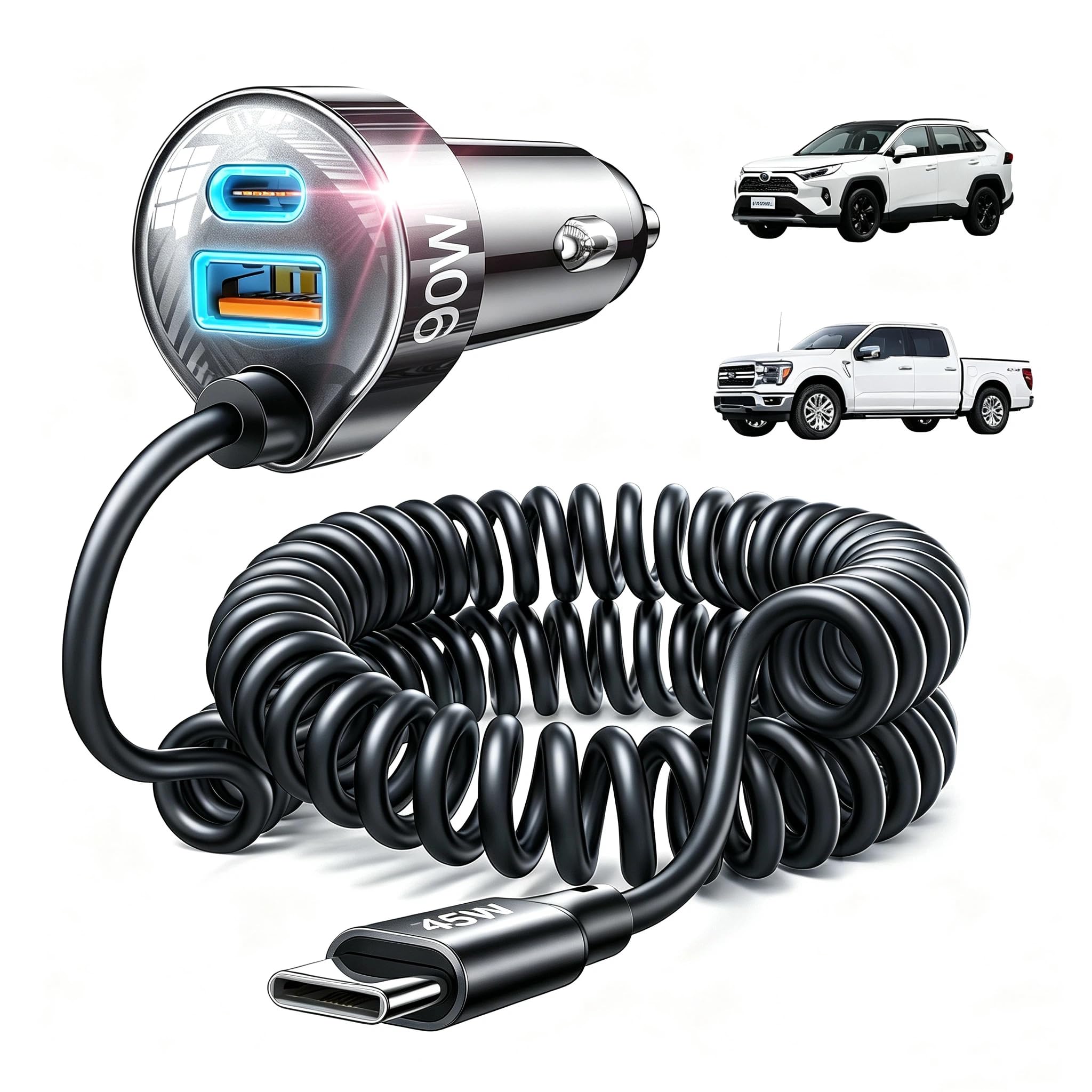 LISEN 90W USB C Car Charger for iPhone 17/16/15 Series Car Charger USB C Fast Charge Adapter,Super Fast for Men Women, Car Accessories, Compatible with iPhone 17 16 15 Pro Max