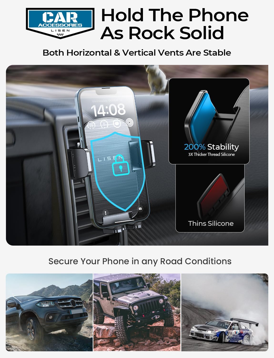 LISEN Best Car Phone Holder for Car Mobile Phone Holder Cars Air Vent