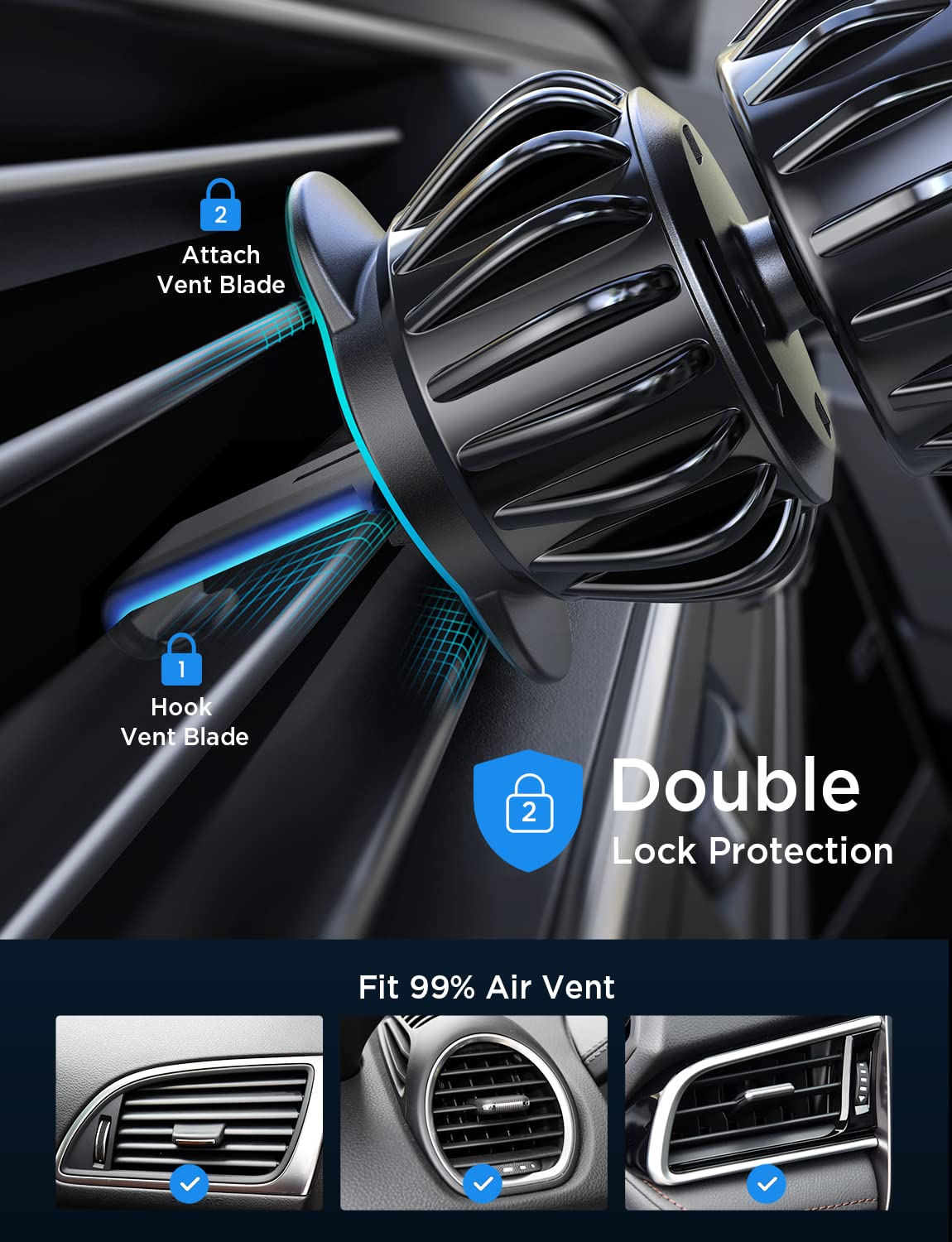 LISEN Magnetic Phone Holder for Cars Air Vent Mobile Phone Holder Magnetic