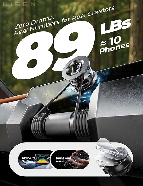 LISEN for Magsafe Car Mount, Magnetic Phone Holders for Your Car, Vacuum Phone Mount for Car Accessories for Women Men Jeep BMW, SuctionPro Gifts Kits, for iPhone 17 Pro Max 16 15 14 13 12