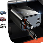 LISEN 4-in-1 69W Retractable Car Charger