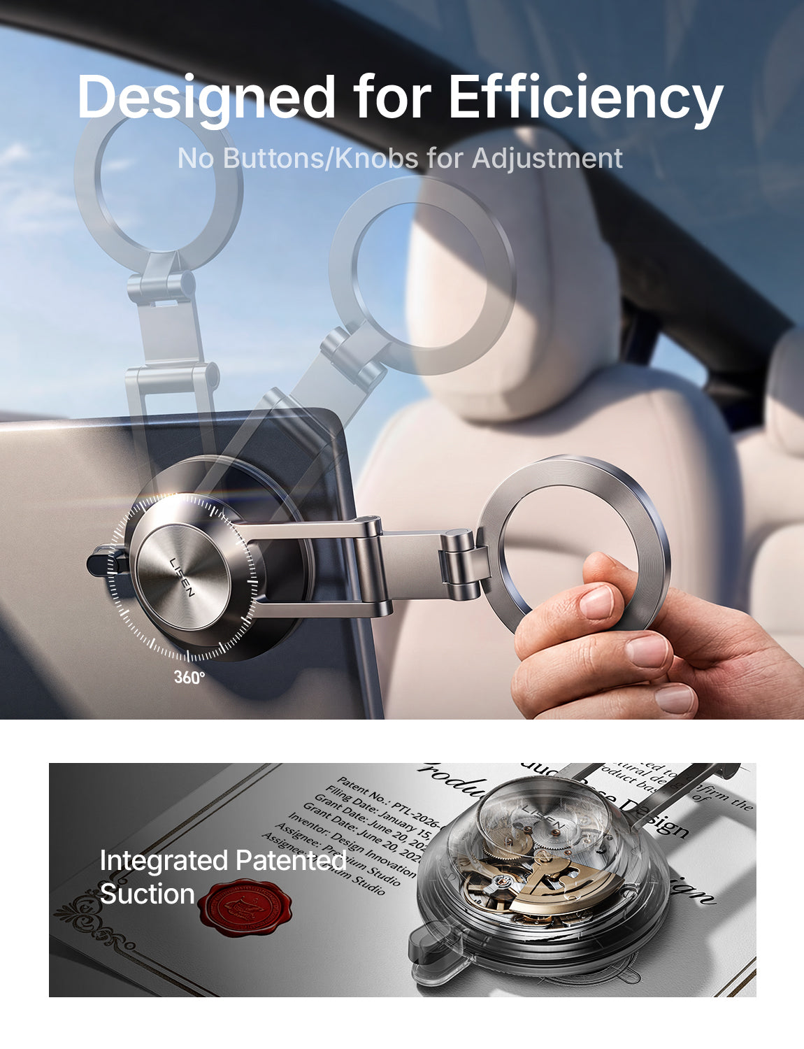 LISEN Tesla Phone Mount for Car [Ultra Suction], Hands Free Magnetic Phone Holder for Tesla 3 Y S X Screen Dashboard, only for iPhone 18 17 16 15 Pro Max Mini & Magsafe Cases Only