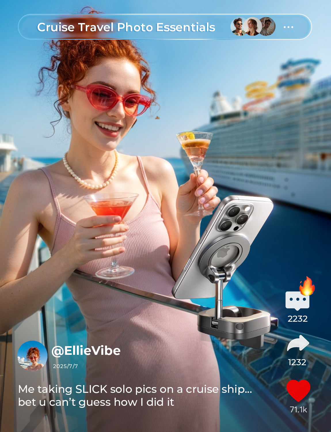 LISEN Universal Flight Airplane Phone Holder Mount for Magsafe