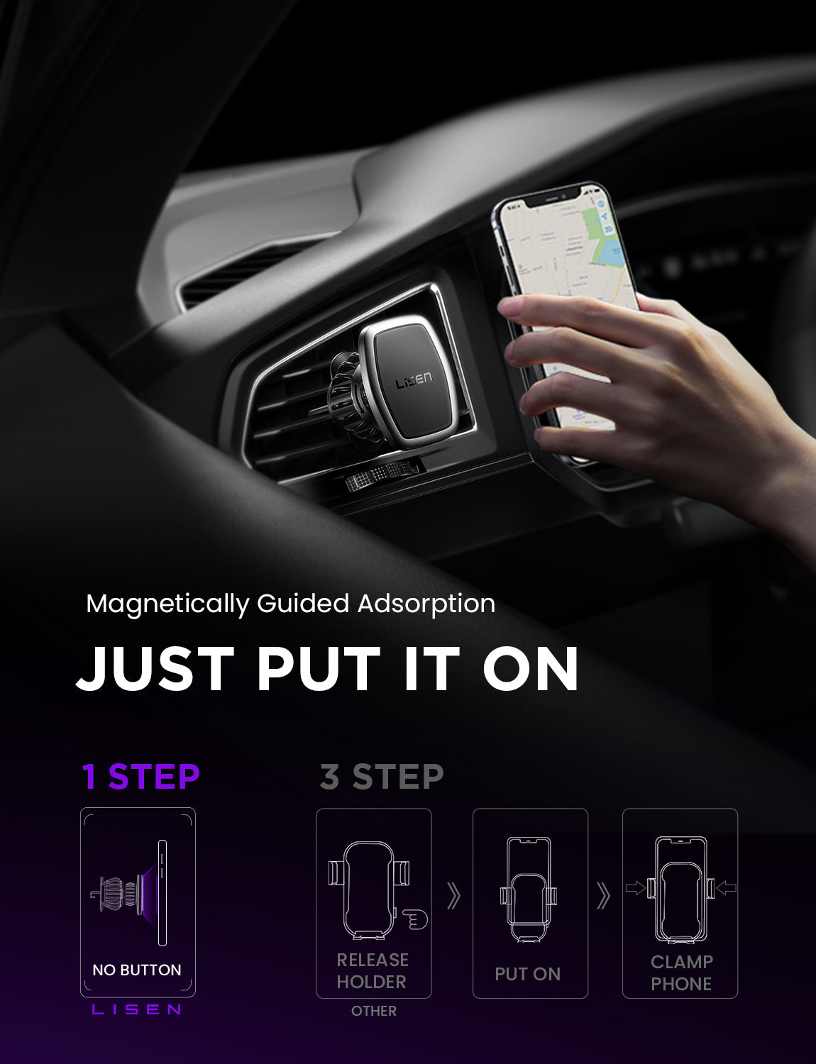 Lisen Dashboard Magnetic Phone Holder for Car
