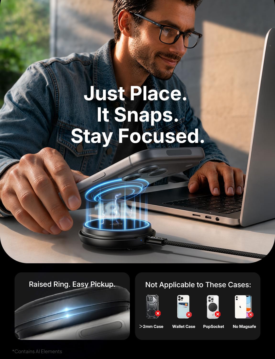 LISEN Qi2.2 25W MagSafe Wireless Charger for iPhone 17/16, Not for Android