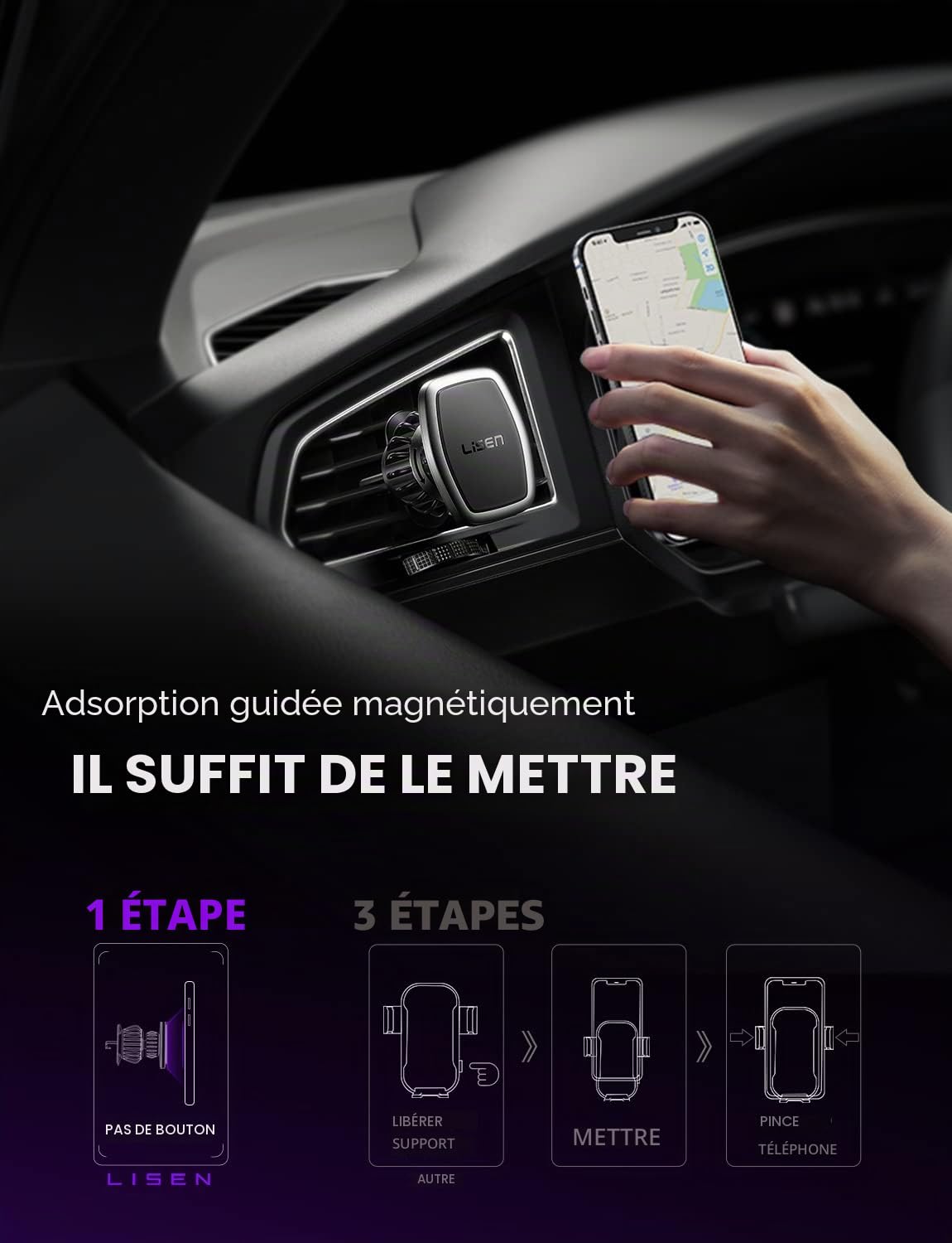 LISEN Magnetic Car Phone Holder