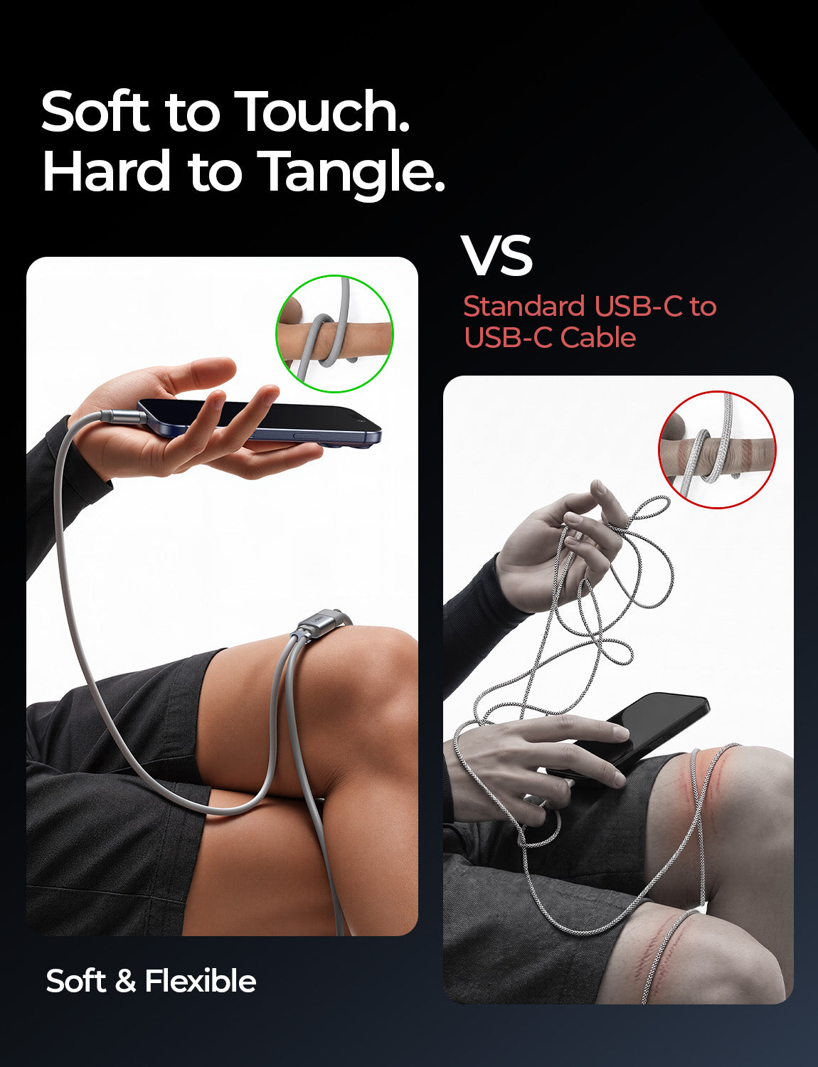 LISEN USB C Splitter 1 in 2 Out Charging,140W Max Dual USB C to USB C Cable