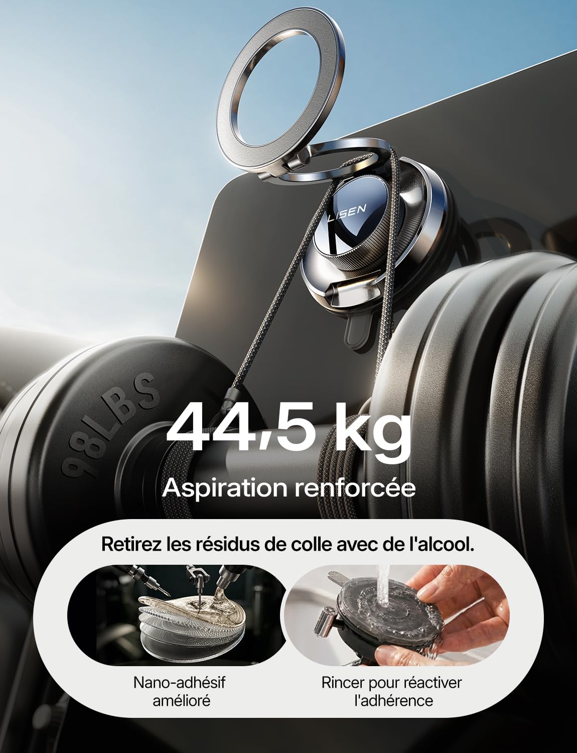 LISEN [100% Metal Magnetic Car Phone Holder for iPhone