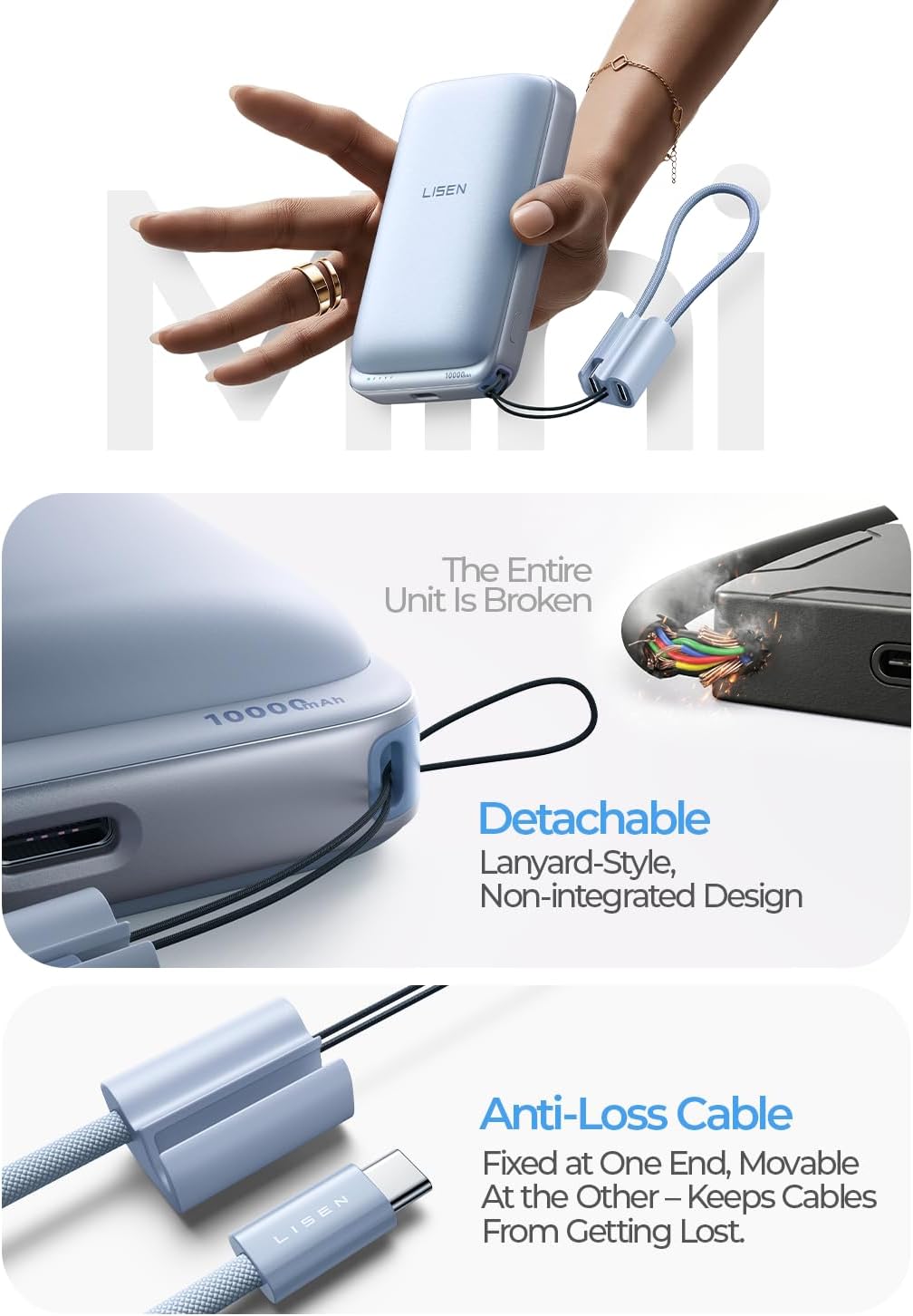 LISEN Qi2.2 25W for Magsafe Power Bank (Blue)