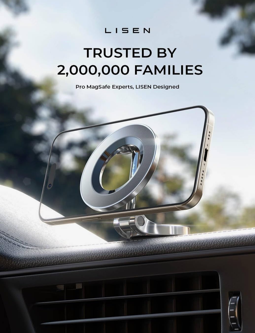 LISEN for iPhone 17 MagSafe Car Mount