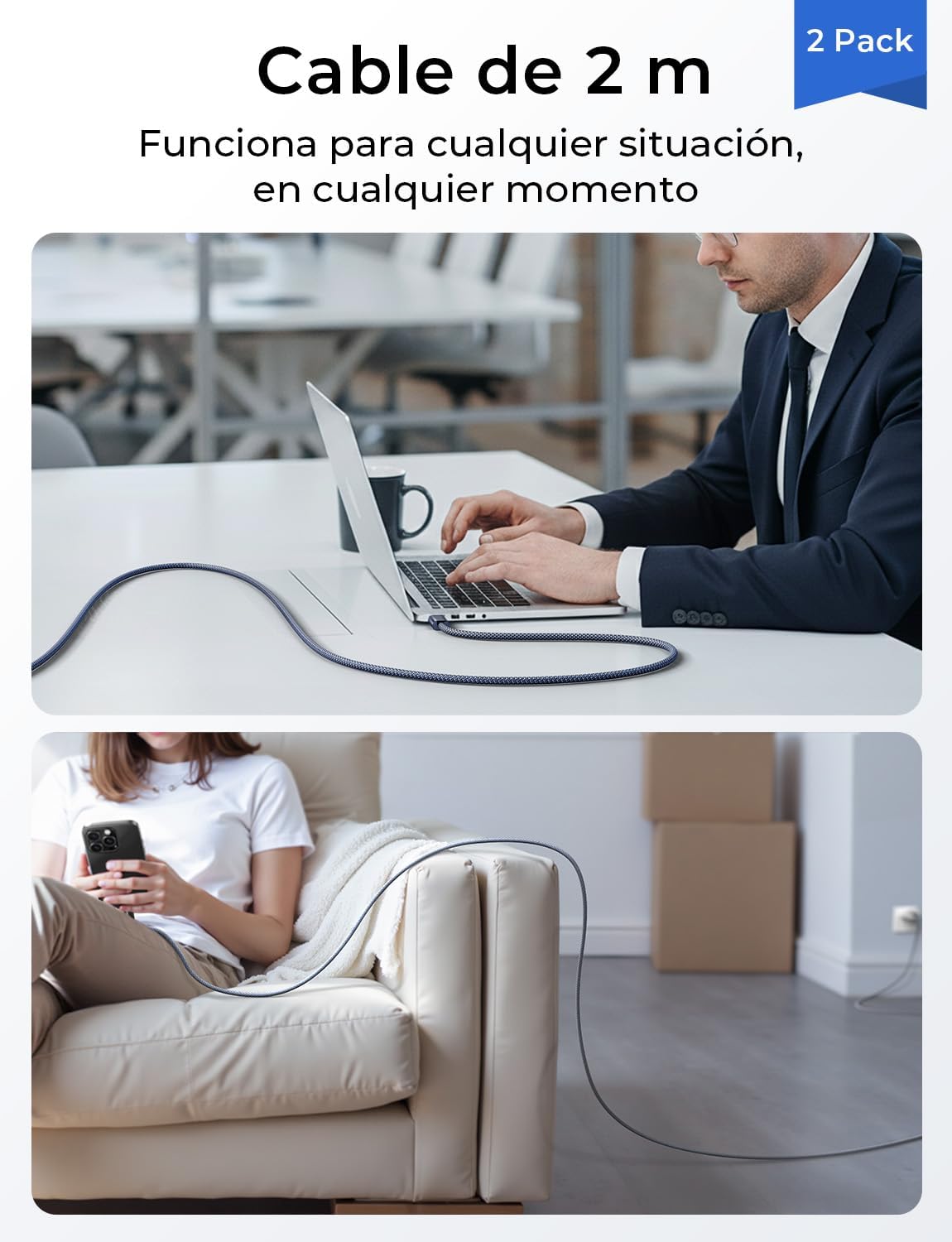 LISEN 240W Cable USB C a USB C 1M
