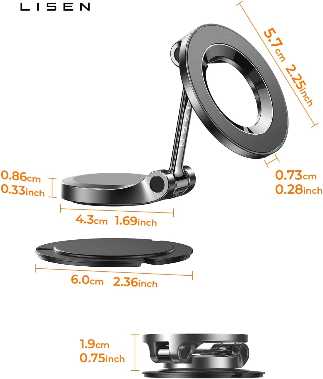 LISEN Soporte Magnético para Celular [24 Imanes]