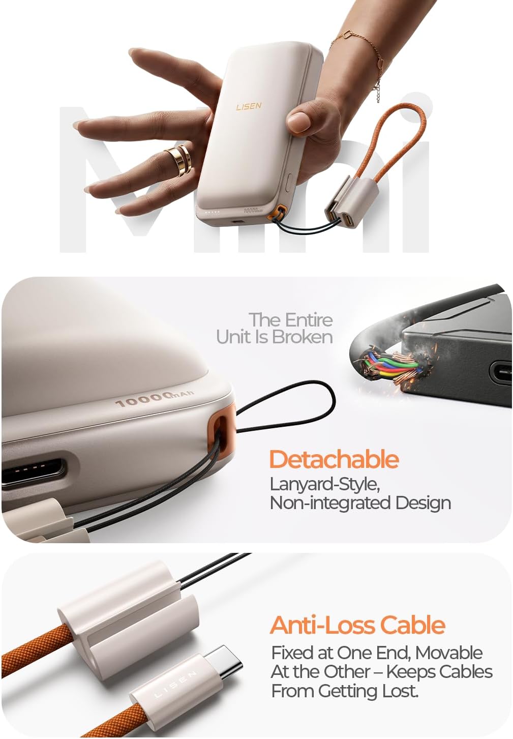 LISEN Qi2.2 25W for Magsafe Power Bank(Khaki)