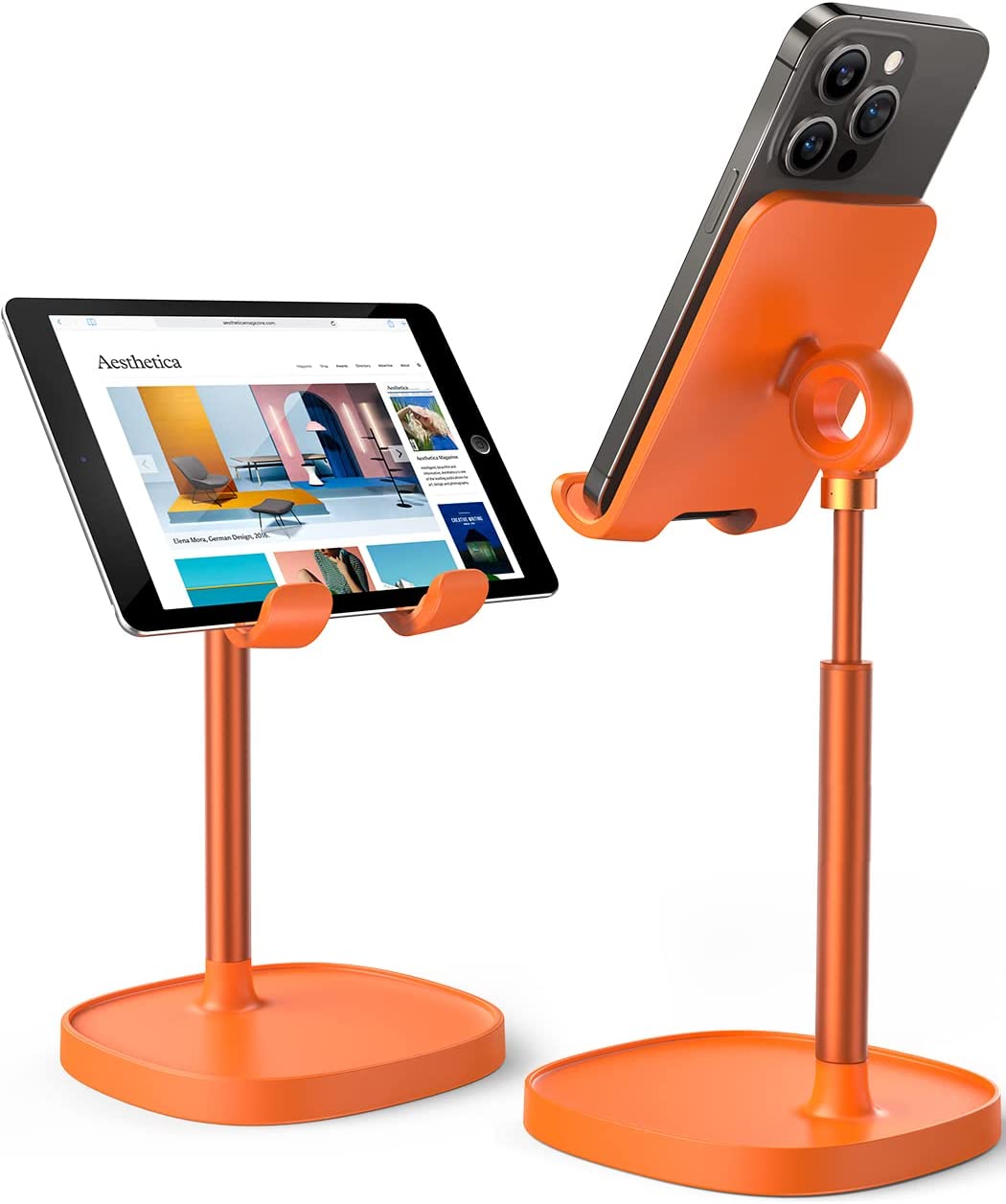 LISEN Adjustable Cell Phone Stand For Desk – Universal, Thick Case Compatible, Sturdy Phone Holder